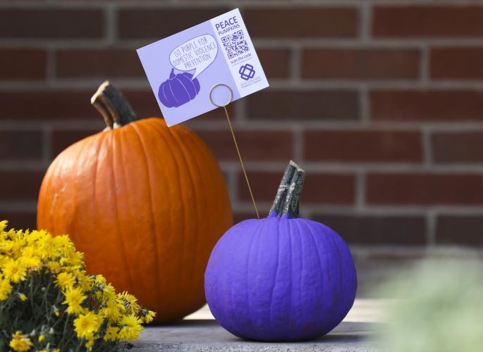 Purple Pumpkins Raising Awareness Of Domestic Violence